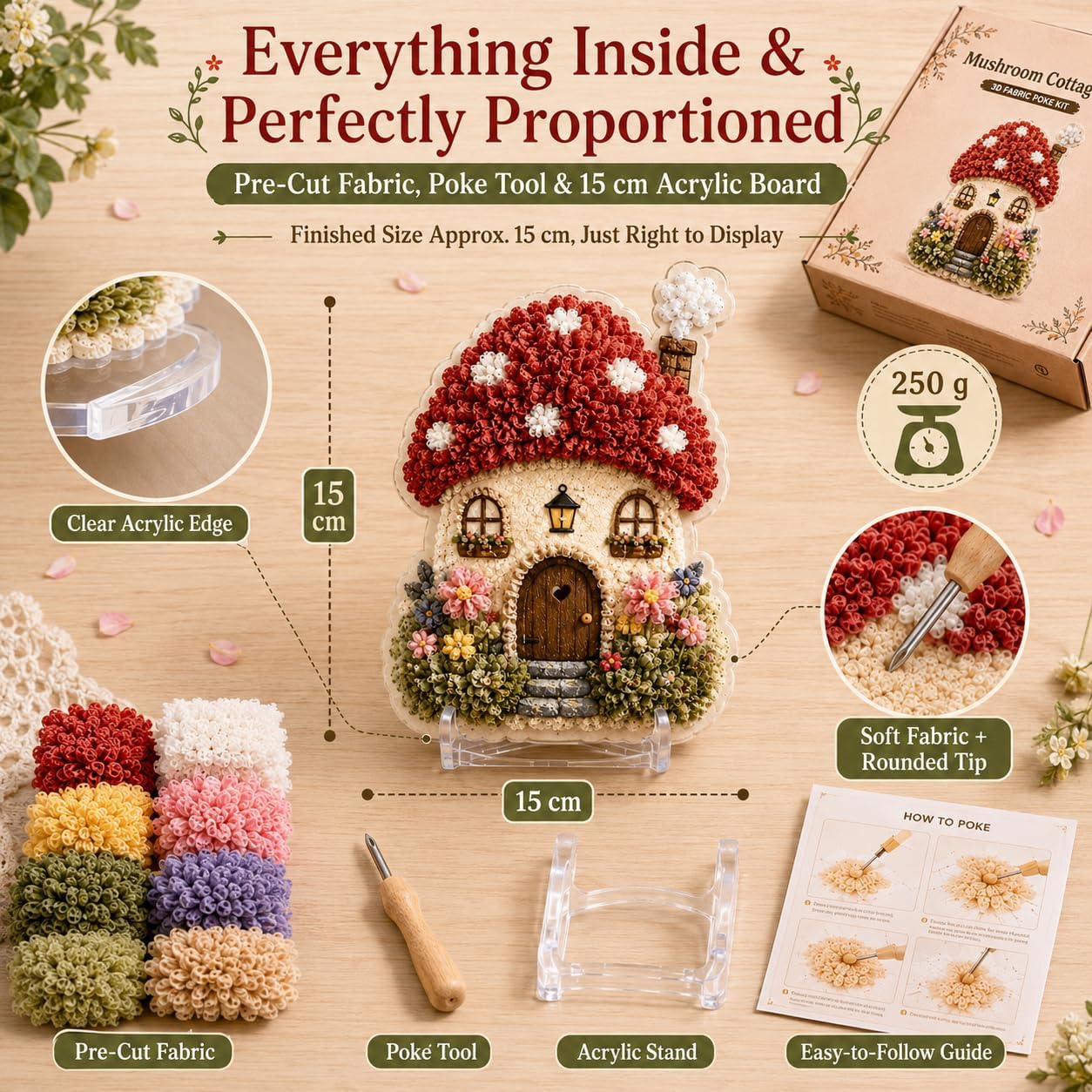 DIY 3D Fabric Poke Art Kit Whi - đánh giá và giá Is Sewing Textile Art