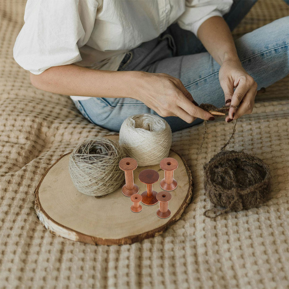 7Pcs Wooden Bobbins Set Space  - đánh giá và giá Sewing Knit