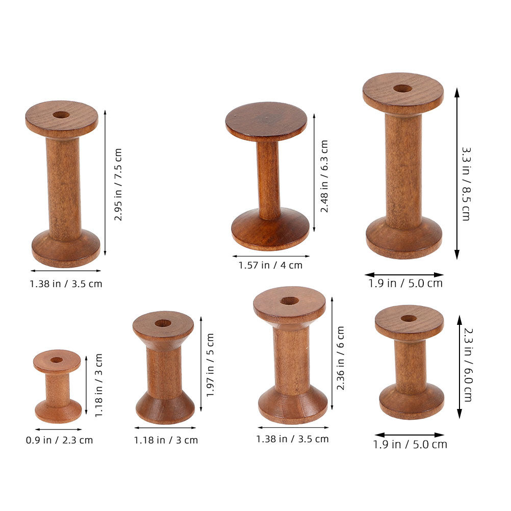 7Pcs Wooden Bobbins Set Space  - đánh giá và giá Sewing Knit