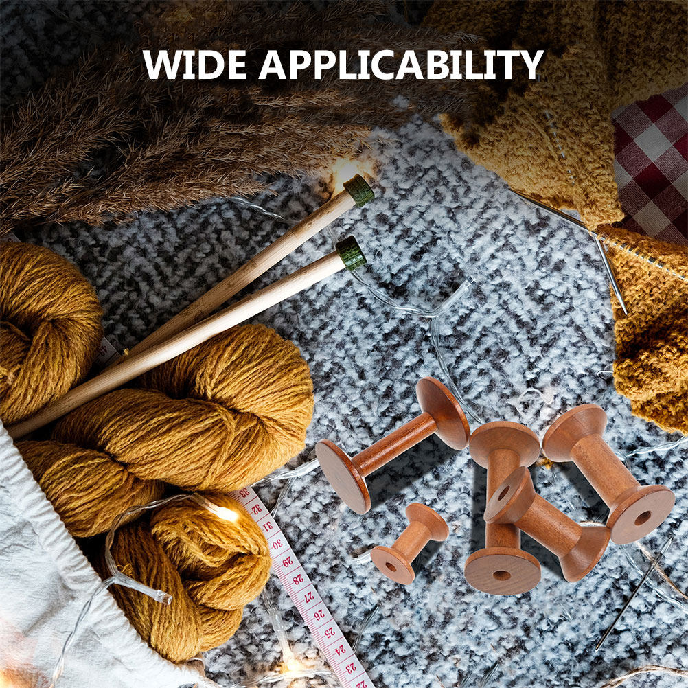 7Pcs Wooden Bobbins Set Space  - đánh giá và giá Sewing Knit