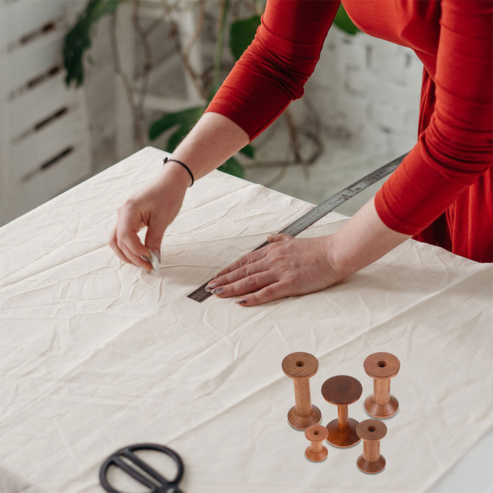 7Pcs Wooden Bobbins Set Space  - đánh giá và giá Sewing Knit