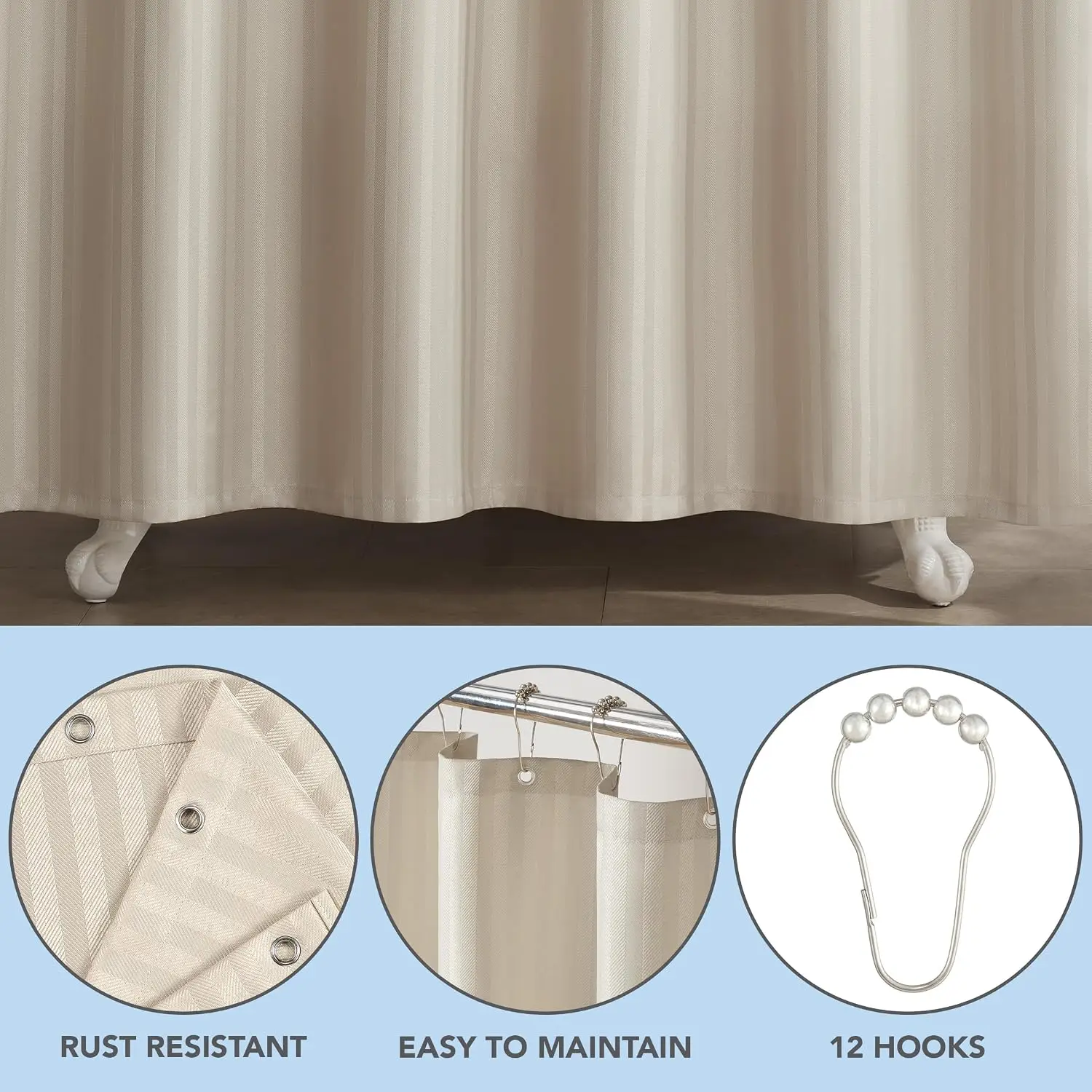 Arkwright Bulk Shower Curtain  - đánh giá và giá Fabric Weight Set