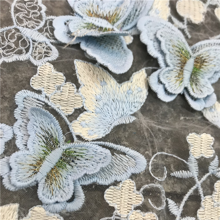 130cm Wide Heavywork 3D Butter - đánh giá và giá Sewing Embroidery Fabric