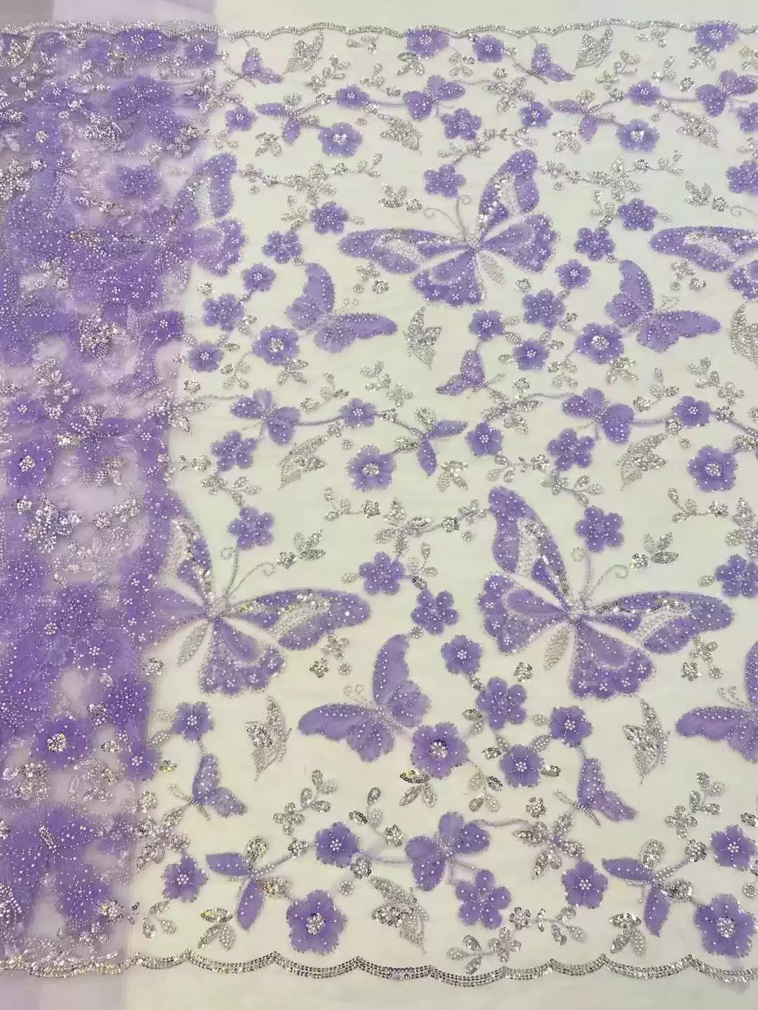5yard Sequin butterfly embroid - đánh giá và giá Sewing Embroidery Fabric