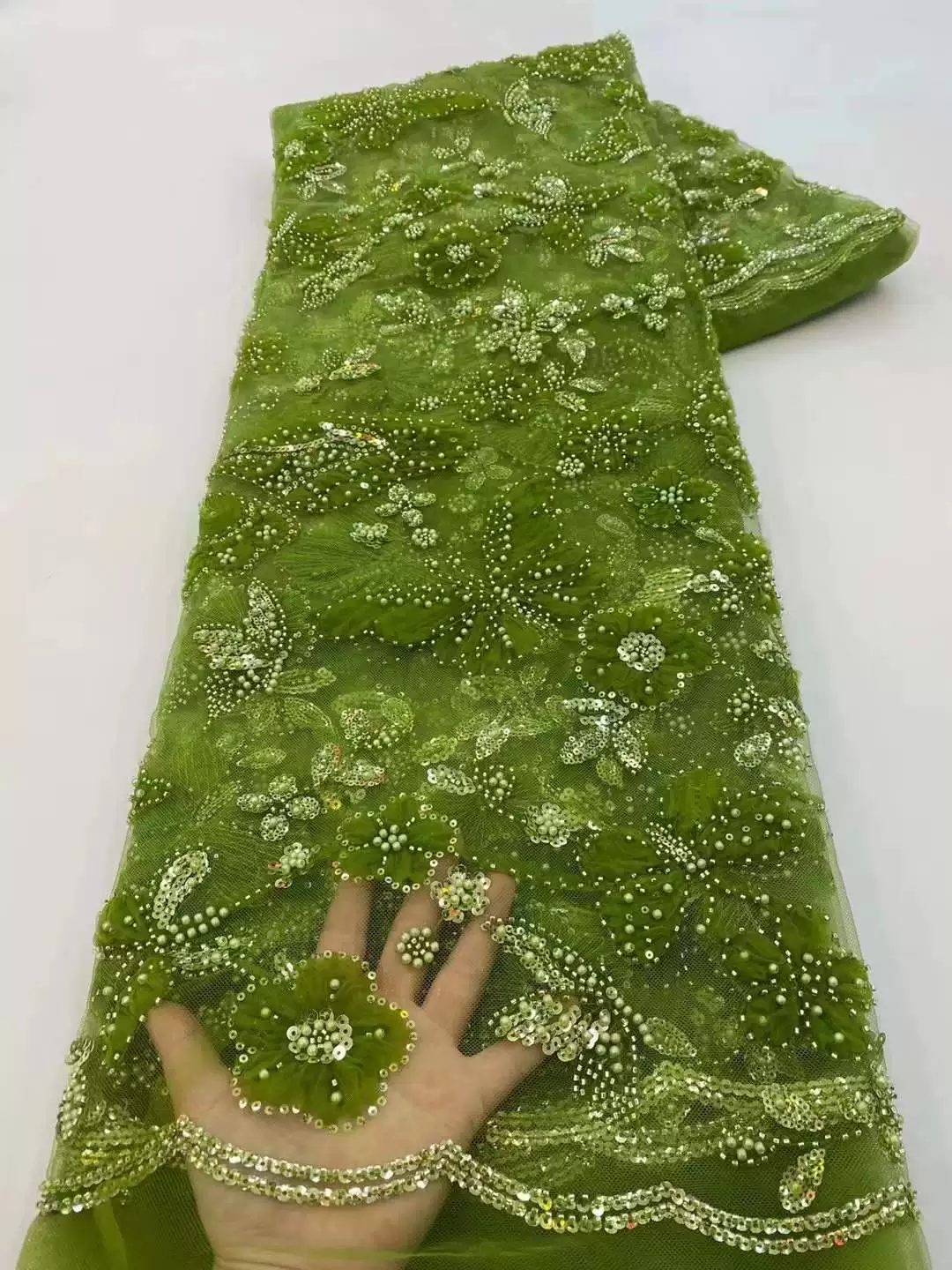 5yard Sequin butterfly embroid - đánh giá và giá Sewing Embroidery Fabric